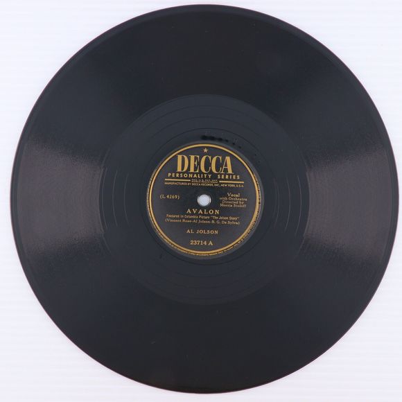 Al Jolson – Avalon / Anniversary Song - 1946 10" 78 rpm Shellac Record 23714 - Picture 2 of 16
